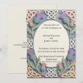 Faire-part de mariage Pastel Celtic Thistle Tartan (Devant / Derrière)