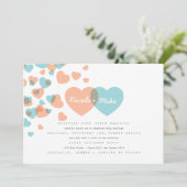 Faire-part de mariage Pastel Hearts (Debout devant)
