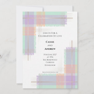 Faire-part de mariage Pastel Scottish Tartan