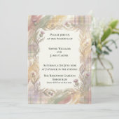 Faire-part de mariage Pastel Tartan Celtic Thistle (Debout devant)