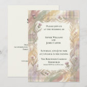 Faire-part de mariage Pastel Tartan Celtic Thistle (Devant / Derrière)