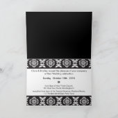 FAIRE-PART DE MARIAGE :: paysage damassé noir (Intérieur)