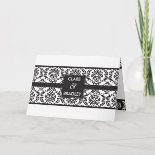 FAIRE-PART DE MARIAGE :: paysage damassé noir