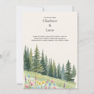 Faire-part de mariage Paysage de la montagne de la