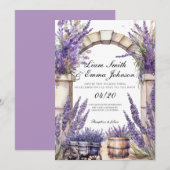 Faire-part de mariage paysage de Provence Lavande (Devant / Derrière)