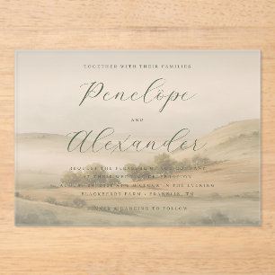 Faire-part de mariage Paysage vert serein