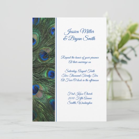 Faire-part de mariage Peacock (Debout devant)