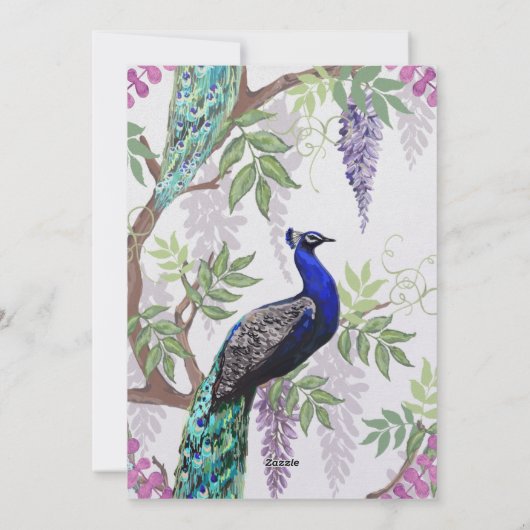 Faire-part de mariage Peacock (Dos)