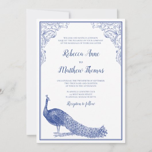 Faire-part de mariage Peacock (Devant)
