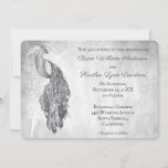 Faire-part de mariage Peacock Argent<br><div class="desc">Invités Invitations à votre prochain mariage avec un Faire-part de mariage Silver Peacock. Le design d'invitation présente un paon élégant contre un feuillage délicat et un arrière - plan grunge. Personnalisez avec les noms du marié et de la mariée ainsi que la date et l'emplacement du mariage. Papier à lettres...</div>