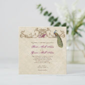 Faire-part de mariage Peacock & Etchs vintage (Debout devant)