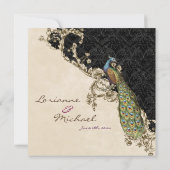 Faire-part de mariage Peacock & Etchs vintage (Dos)
