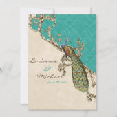 Faire-part de mariage Peacock & Etchs vintage (Dos)