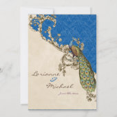 Faire-part de mariage Peacock & Etchs vintage (Dos)