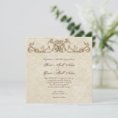 Faire-part de mariage Peacock & Etchs vintage (Debout devant)