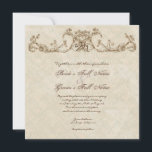 Faire-part de mariage Peacock & Etchs vintage<br><div class="desc">Cette invitation élégante et sophistiquée allie le meilleur de la tradition et la fraîcheur du contemporain. Le mélange d'éléments d'art Vintage et d'aquarelle contemporaine peinte à la main par Audrey Jeanne Roberts donne une belle qualité intemporelle à cette invitation. Un paon majestueux repose sur d'élégants tourbillons gravés et regarde vers...</div>