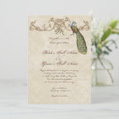 Faire-part de mariage Peacock & Etchs vintage (Debout devant)