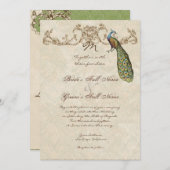 Faire-part de mariage Peacock & Etchs vintage (Devant / Derrière)