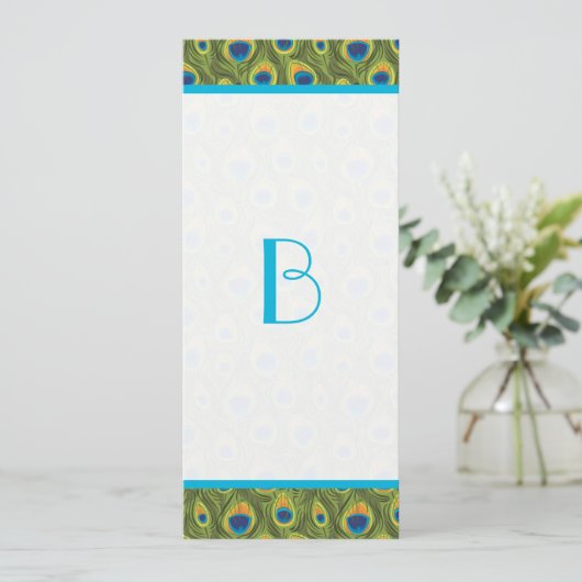 Faire-part de mariage Peacock Feather (Debout devant)