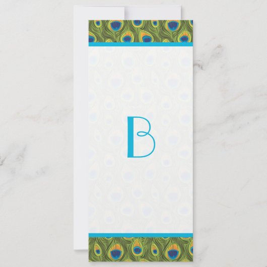 Faire-part de mariage Peacock Feather (Devant)