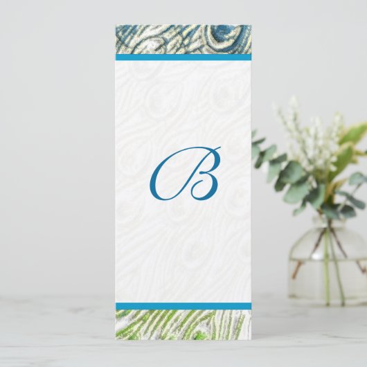 Faire-part de mariage Peacock Feather (Debout devant)