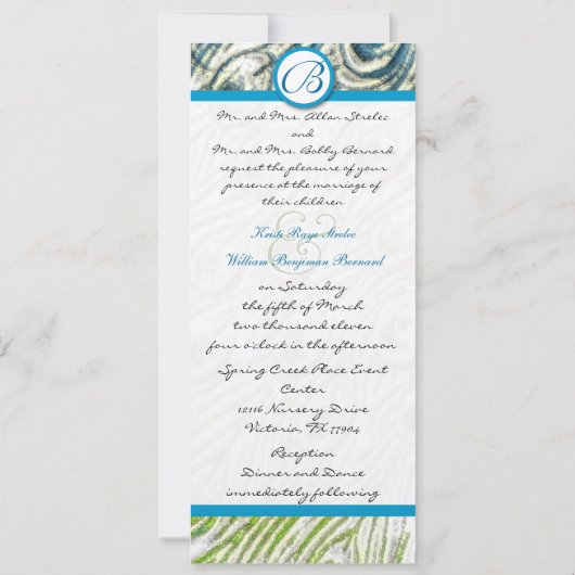 Faire-part de mariage Peacock Feather (Dos)