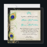 Faire-part de mariage Peacock Feathers<br><div class="desc">C'est une invitation contemporaine et sophistiquée. Doté de plumes Peacock stylisées, de couleur pastel, avec votre choix de couleur arrière - plan, montré ici en noir. Également disponible dans une version couleur personnalisée où vous pouvez mettre n'importe quelle couleur où la couleur arrière - plan est maintenant. Pendant la personnalisation,...</div>
