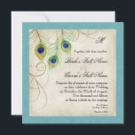 Faire-part de mariage Peacock Feathers<br><div class="desc">Ce faire-part de mariage élégant et sophistiqué allie le meilleur du traditionnel et la fraîcheur du contemporain. Le mélange d'éléments d'art Vintage et d'aquarelle contemporaine peinte à la main par Audrey Jeanne Roberts donne une belle qualité intemporelle à cette invitation. Un paon majestueux repose sur d'élégants tourbillons gravés et regarde...</div>