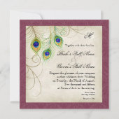 Faire-part de mariage Peacock Feathers (Devant)