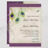 Faire-part de mariage Peacock Feathers (Devant / Derrière)