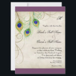 Faire-part de mariage Peacock Feathers<br><div class="desc">C'est une invitation contemporaine et sophistiquée. Doté de plumes Peacock stylisées,  de couleur pastel,  sur une dentelle peinte à la main et arrière - plan parchemin avec votre choix de couleur de bordure arrière - plan,  montré ici en noir. VOUS POURREZ ÉGALEMENT PROFITER :</div>