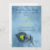 Faire-part de mariage Peacock Feathers (Devant / Derrière)