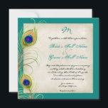 Faire-part de mariage Peacock Feathers<br><div class="desc">C'est une invitation contemporaine et sophistiquée. Doté de plumes Peacock stylisées, de couleur pastel, avec votre choix de couleur arrière - plan, montré ici en noir. Également disponible dans une version couleur personnalisée où vous pouvez mettre n'importe quelle couleur où la couleur arrière - plan est maintenant. Pendant la personnalisation,...</div>