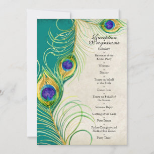 Faire-part de mariage Peacock Feathers