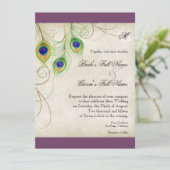 Faire-part de mariage Peacock Feathers (Debout devant)