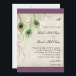 Faire-part de mariage Peacock Feathers<br><div class="desc">C'est une invitation contemporaine et sophistiquée. Doté de plumes Peacock stylisées,  de couleur pastel,  sur une dentelle peinte à la main et arrière - plan parchemin avec votre choix de couleur de bordure arrière - plan,  montré ici en noir. VOUS POURREZ ÉGALEMENT PROFITER :</div>