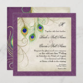Faire-part de mariage Peacock Feathers (Devant / Derrière)