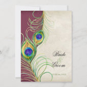 Faire-part de mariage Peacock Feathers (Dos)