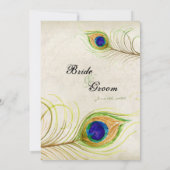 Faire-part de mariage Peacock Feathers (Dos)