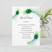 Faire-part de mariage-Peacock Feathers Invitation (Debout devant)