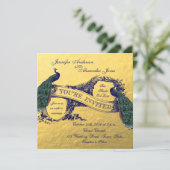 Faire-part de mariage Peacock Gold Foil (Debout devant)