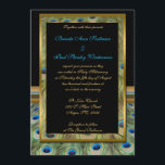 Faire-part de mariage Peacock noir et or<br><div class="desc">Faire-part de mariage Peacock noir et or</div>