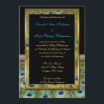 Faire-part de mariage Peacock noir et or<br><div class="desc">Faire-part de mariage Peacock noir et or</div>