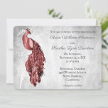 Faire-part de mariage Peacock rouge<br><div class="desc">Invités Invitations à votre prochain mariage avec un Faire-part de mariage Red Peacock. Le design d'invitation présente un paon élégant contre un feuillage délicat et un arrière - plan grunge. Personnalisez avec les noms du marié et de la mariée ainsi que la date et l'emplacement du mariage. Papier à lettres...</div>