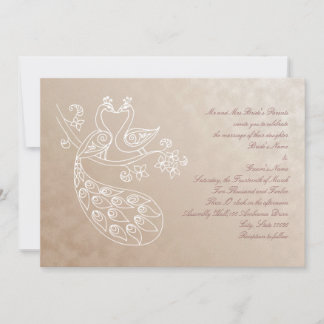 Faire-part de mariage Peacock, style Alpana