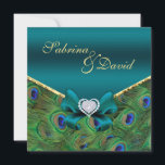 Faire-part de mariage Peacock turquoise<br><div class="desc"></div>