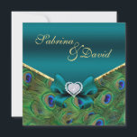 Faire-part de mariage Peacock turquoise<br><div class="desc"></div>