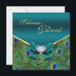 Faire-part de mariage Peacock turquoise<br><div class="desc"></div>