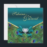 Faire-part de mariage Peacock turquoise<br><div class="desc"></div>