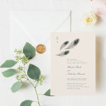 Faire-part de mariage Peacock vintage<br><div class="desc">Ce faire-part de mariage beige de style vintage présente un design époustouflant de plumes de paon bleu et vert, lui donnant un aspect unique et élégant. L'arrière - plan beige dégage une atmosphère chaleureuse et accueillante, évoquant une sensation de nostalgie et d'intemporalité. Le design en plumes de paon bleu et...</div>